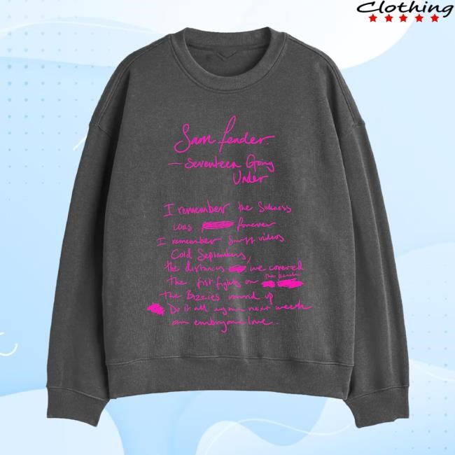 Sam Fender Lyric Crewneck Sweatshirt - Sam Fender Shop Merch
