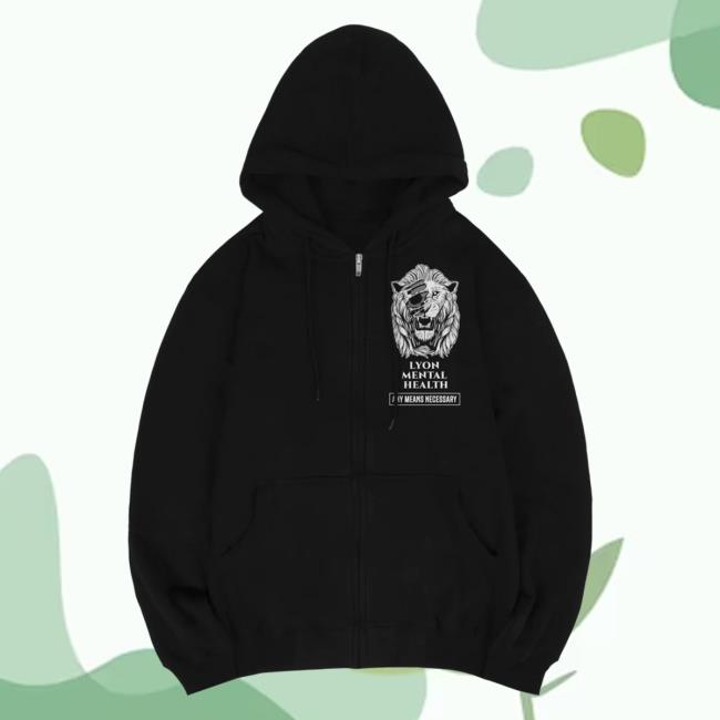 Official Any Means Necessary Clothing Lyon Spiral Zip Up Hoody Black