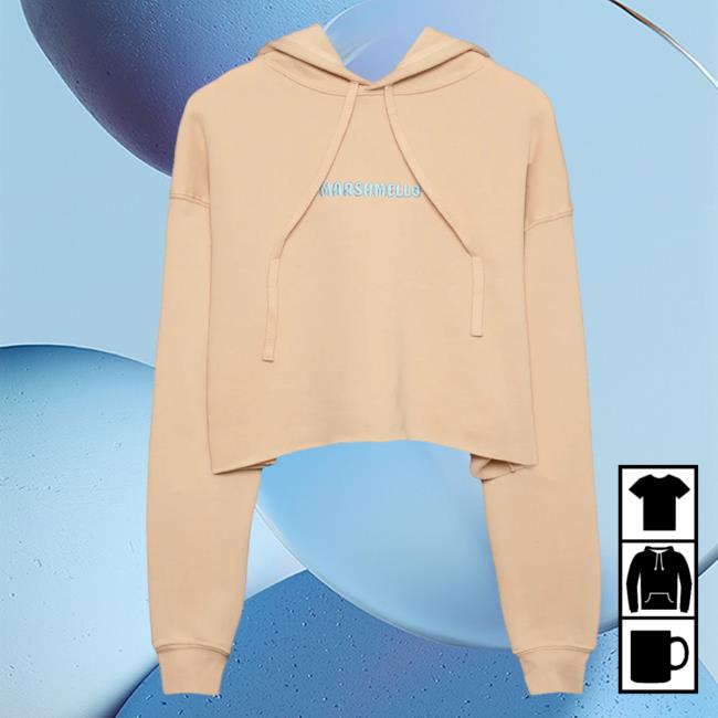 Official Marshmello Merch Store Marshmello Heavy Stitch Women’S Crop Hoodie Peach Marshmello Apparel Clothing Shop Marshmello