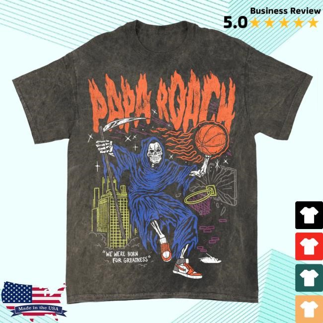 Official Papa Roach Merch Shop Dunk Madness Tee Shirt (Mineral Black)