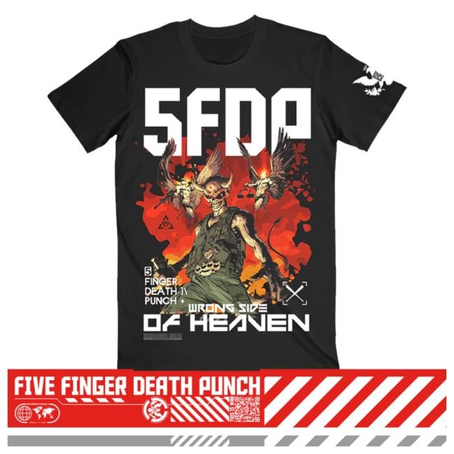 Official Five Finger Death Punch Merch Store Wrong Side Of Heaven Black Attractive Shirt Five Finger Death Punch Clothing Shop
