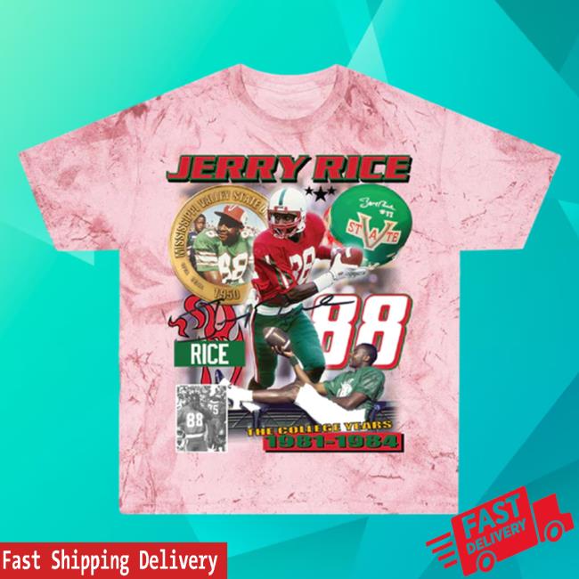 Official Black College Union Jerry Rice "The College Years" Homage Top Shirt Mississippi Valley State [MVSU] Clay