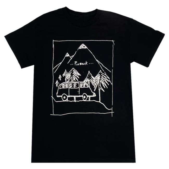 Hello Merch Pinback Camping Black Hoodie