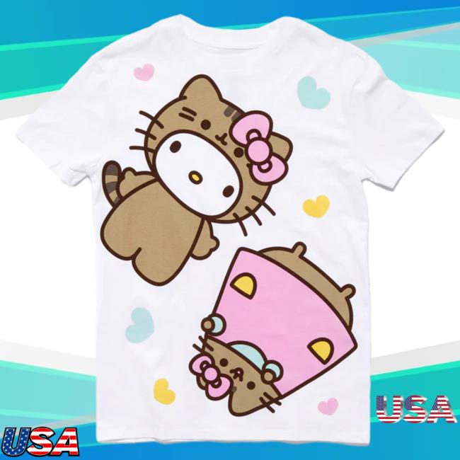 Official Sanrio Apparel Clothing Merch Store Shop Hello Kitty X Pusheen Best Pals Attractive Shirt (Plus)