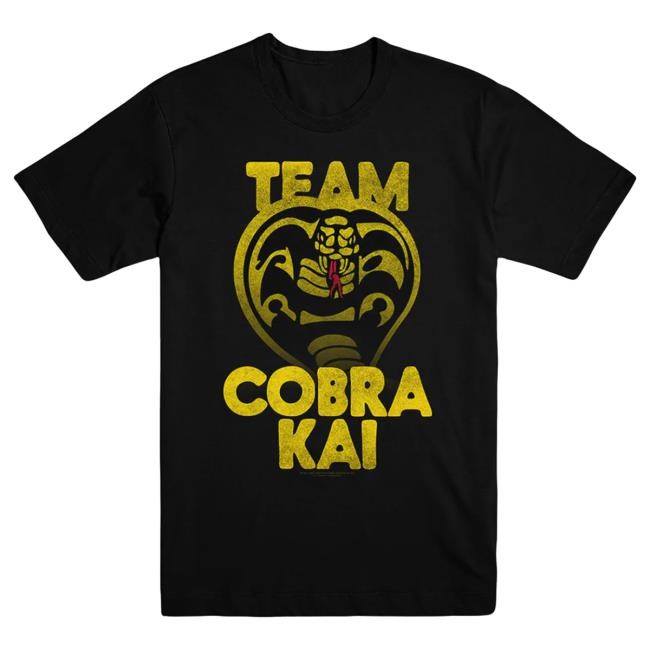 Official Cobra Kai Merch Team Cobra Kai Unisex Black Shirt New