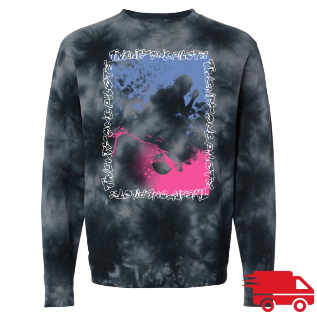 Official 21 Pilots Apparel Clothing Store Merch Tie-Dye Twenty One Pilots Scaled And Icy Live Tie Dye Crewneck Sweatshirt TwentyOnePilots 21Pilots Shop