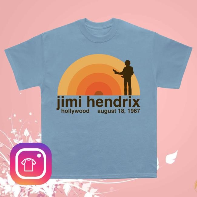 Jimi Hendrix Hollywood Bowl Light Blue Hot Shirt