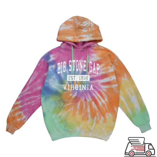 Official Hometown Apparel Clothing Merch Big Stone Gap Virginia Classic Established 1888 Tie-Dye Pull Over Hoodie S - 5XL Tie Dye Eternity