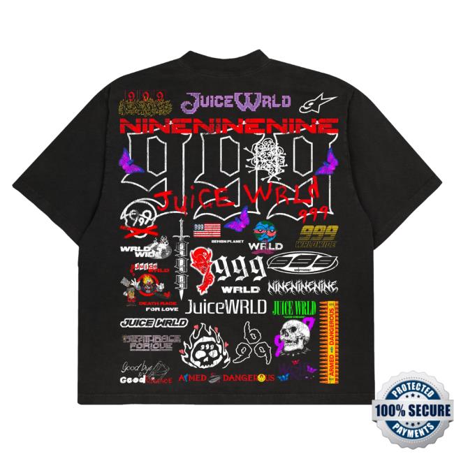 Official 999 Club Juice Wrld Merch Store 999 Wrld Moto New Shirt Black 999Club Clothing Juicewrld