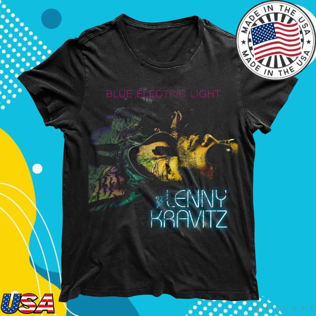 Official Lenny Kravitz Store Shop Blue Electric Light Cover Art Vintage TeesLenny Kravitz Apparel Clothing