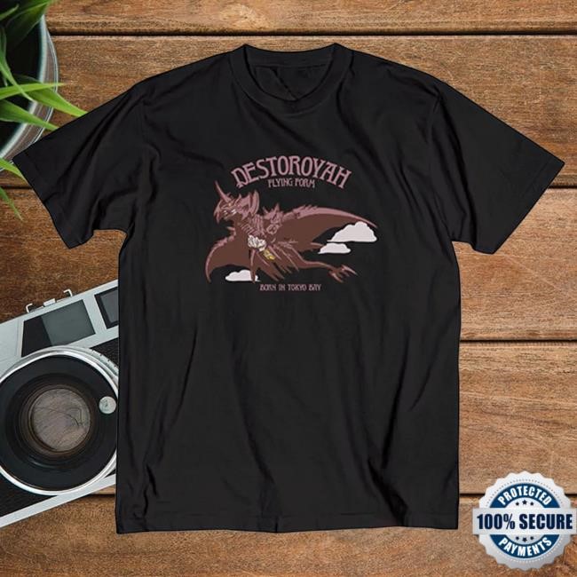 Official Godzilla Merch Store Godzilla vs. Destoroyah 30th Anniversary Scene Illustration Tee 3 (Destoroyah (Flying Object)) White
