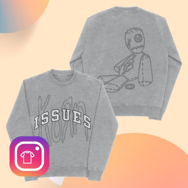 Official Korn Clothing Store Shop Merch Korn Issues Doll Varsity Sweatshirts