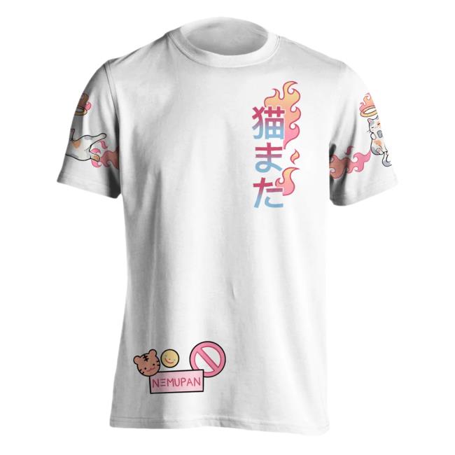 Official Vapor95 Clothing Store Nekomata Yokai White Hoody 3D All Over Print