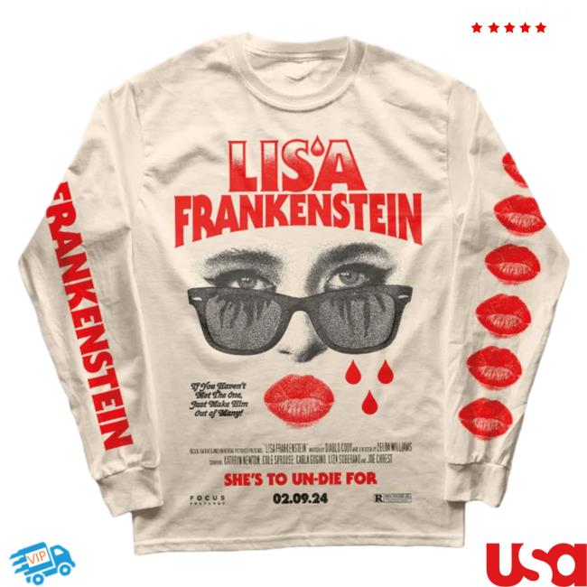 Official Nbc Merch Store Shop Lisa Frankenstein Hide Your Tears Oversized Long Sleeve Tee