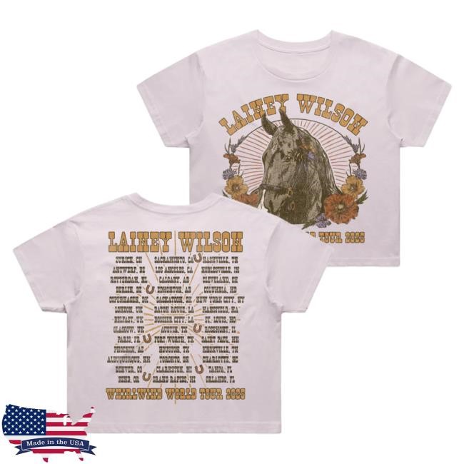 Official Lainey Wilson Merch Store Lainey Wilson Whirlwind World Tour Crop Tees