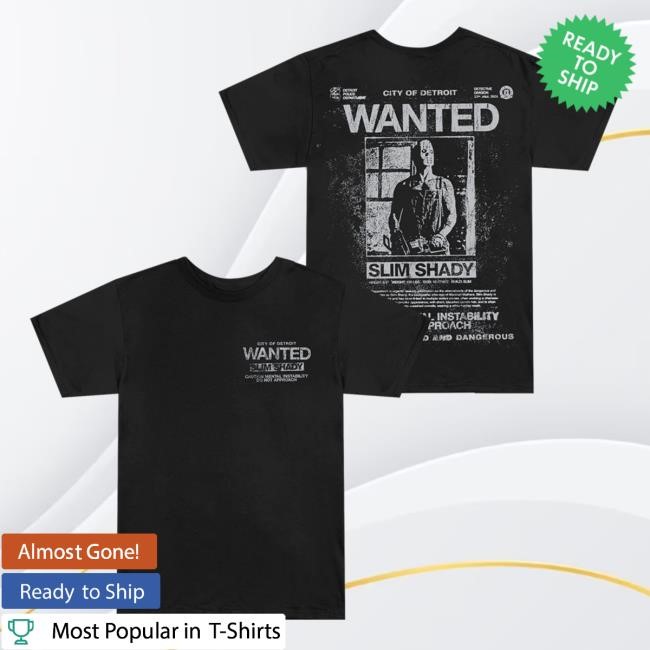 Eminem TDOSS Wanted Poster Short Sleeve Tee Eminem Merch Shop