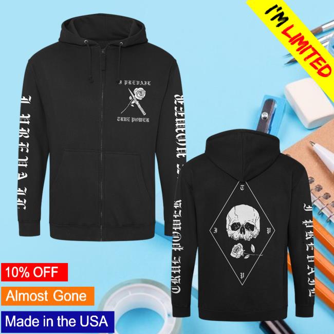 Official Kings Road Merch True Power Skull Zip Up Hooded Sweatshirt