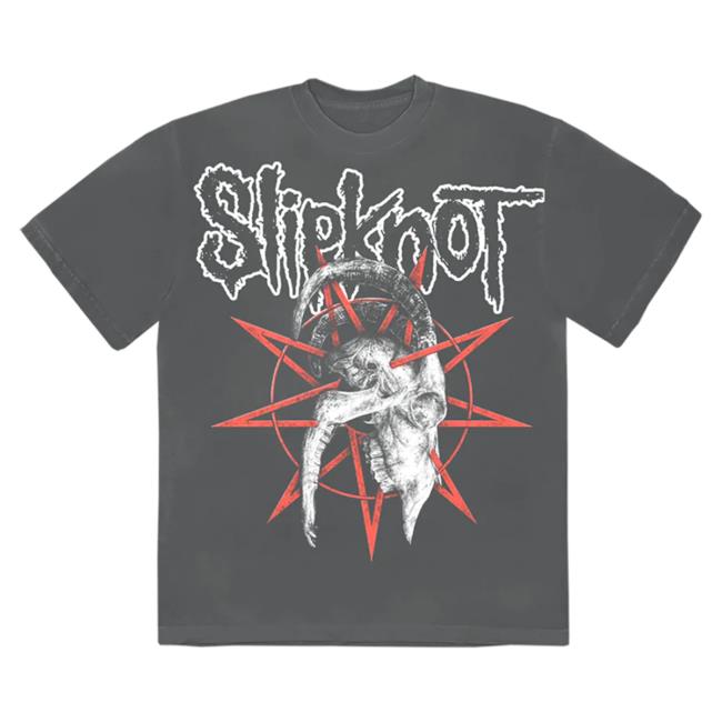 Official Slipknot Merch Store Slipknot Goat Skull Charcoal Us '22 Popover Shirt Slipknotmerch Apparel Clothing Shop