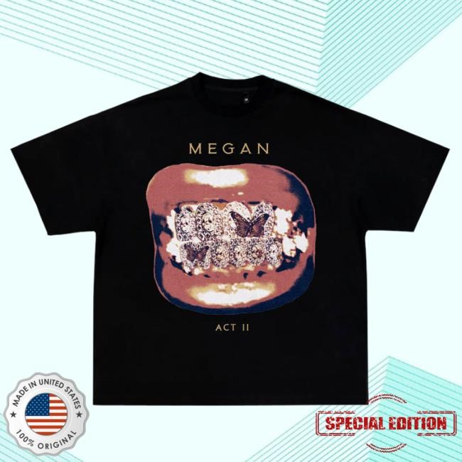 Official Megan Thee Stallion Merch Store Shop Megan Thee Stallion Grillz New Shirt (Black)