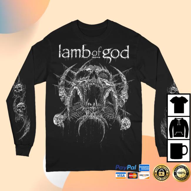 Official Lamb Of God Merch Store Shop Lamb Of God X Mark Riddick Skull Long Sleeve Shirt New Lambofgod
