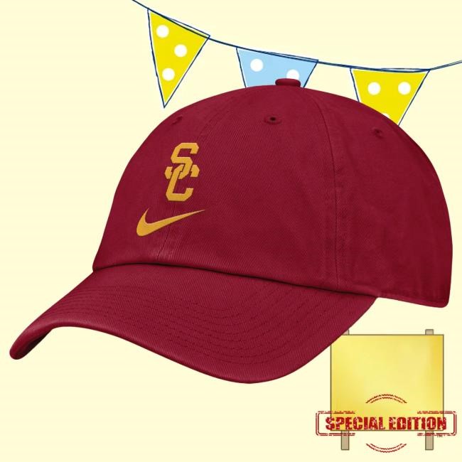 USC Trojans Nike Cardinal SC Interlock Swoosh Trojans Team Club Primetime Unstructured Hat USC Bookstores Officical