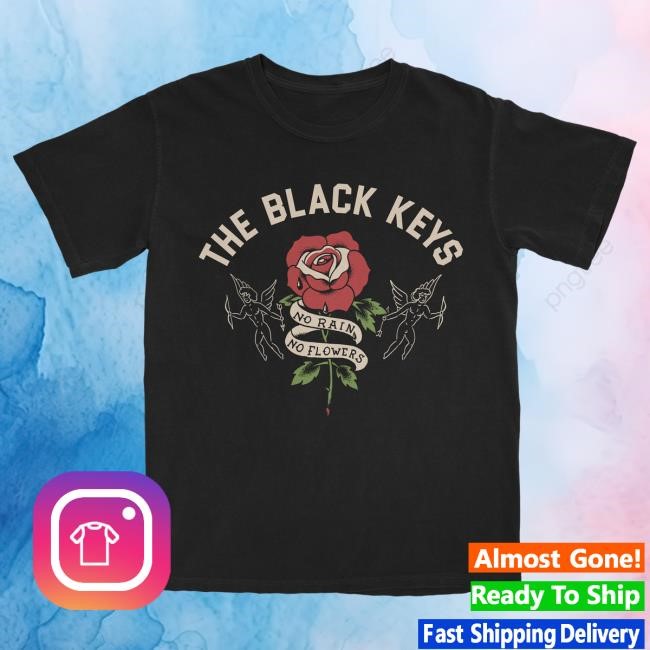Official Black Keys Merch Store The Black Keys No Rain, No Flowers Black T Shirt