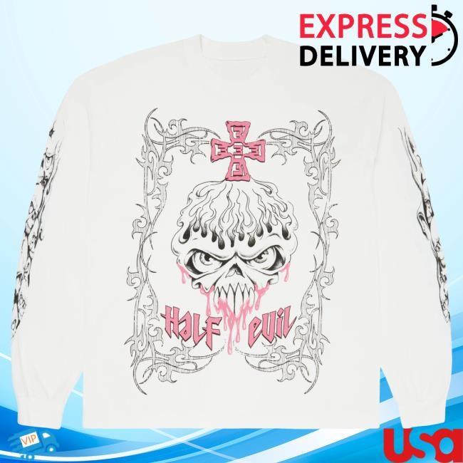 Official Half Evil Merch Store Half Evil Tribal Skull LS T Shirt HalfEvil