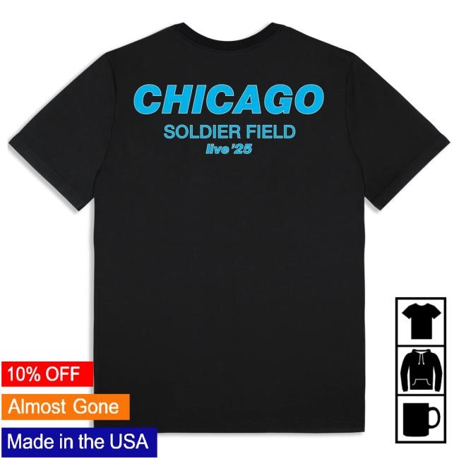 Official Oasis Tour Merch Live '25 Chicago New Shirt Black