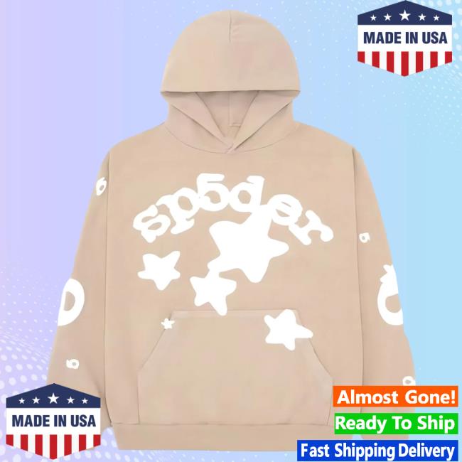 Official Sp5der Clothing Apparel Sp5der Beluga Pullover Hoodie Light Brown Sp5der Merch Store Shop