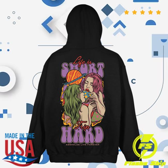 Official Linda Finegold Merch Store Stop Life Is Short Trip Hard L/S T Shirt Black Lindafinegold Clothing Shop