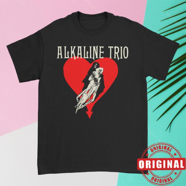 Official Alkaline Trio Merch Store Shop Alkaline Trio Heart Swept Shirt 2024 (Black)