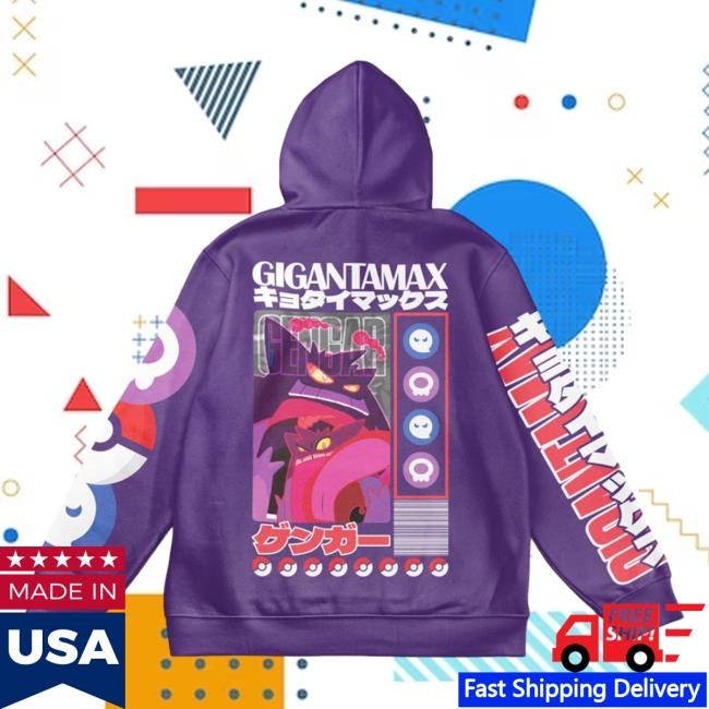 Official Anime Ape Clothing Gigantamax Gengar Pokemon Streetwear AOP New Shirt 3D All Over Print Animeape
