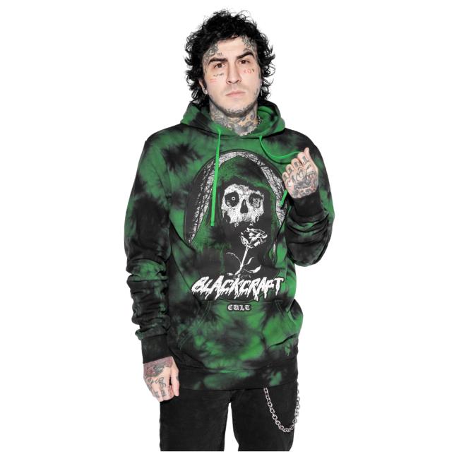 Blackcraft Cult Clothing Store BlackcraftCult Death Season - Green Lightning Dye Sweatshirt