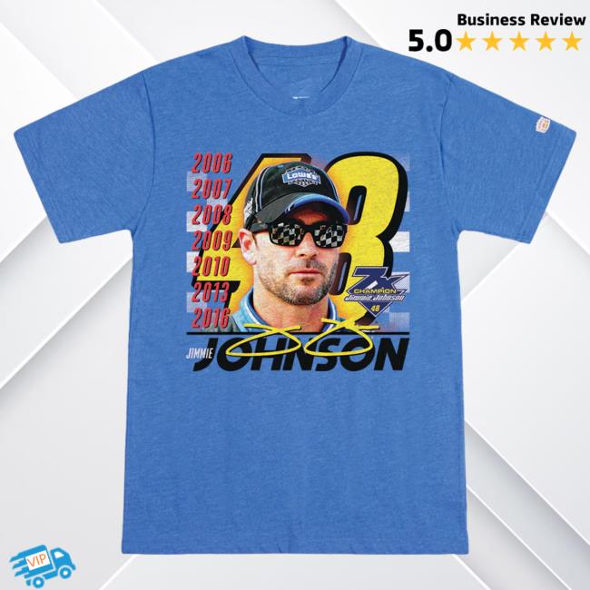 Official Hendrick Motorsports X Homefield Retro-Inspired Jimmie Johnson 7-Time Champ T-Shirt