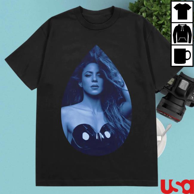 Official Shakira Merch Store Sapphire Teardrop Shirt 2024 - Black Shakira Apparel Clothing Shop