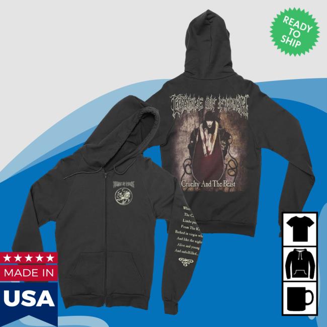 Official Night Shift Merch Indie Merch Store Cradle Of Filth - Cruelty And The Beast Zip-Up Sweater NightShiftMerch IndieMerchStore