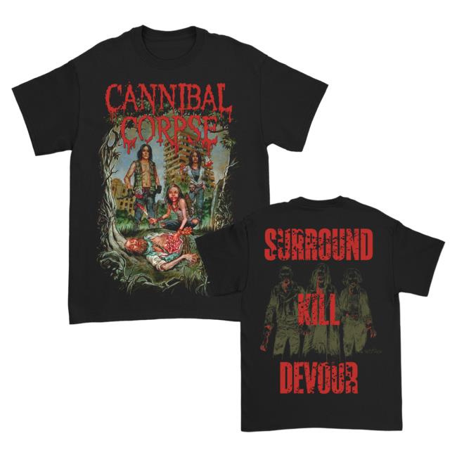 Official Cannibal Corpse Merch Store Surround Kill Devour Popover Shirt Black CannibalCorpse