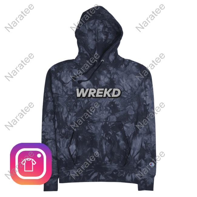 Official Wrekd X Vroom Unisex Champion Tie-Dye Hoodies Navy