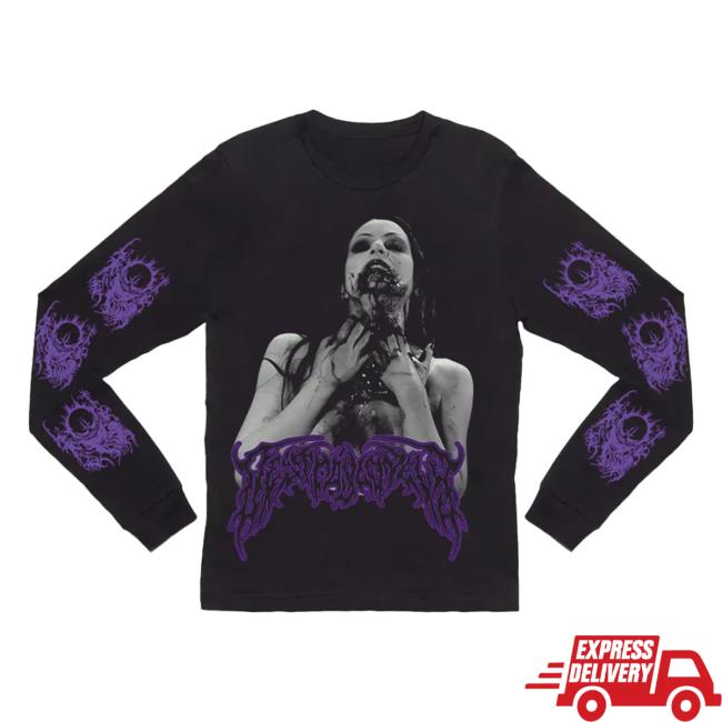 Official Interscope Records DestroyLonely Merch Clothing Store Shop Destroy Lonely Logo Bloody Neck Long Sleeve Tees