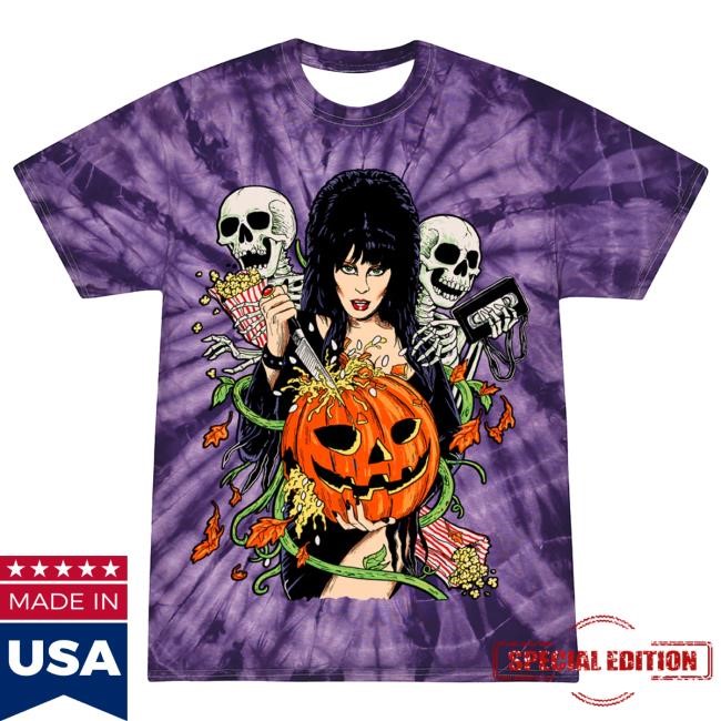 Official Cavity Colors Merch Store Shop Elvira: Creepy Carver - Tie-Dye Attractive Shirt CavityColors