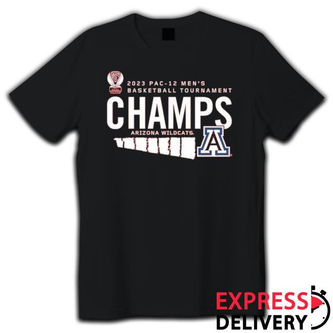 Arizona Wildcats 2023 Pac-12 Men’S Basketball Conference Tournament Champions Locker Room T-Shirt