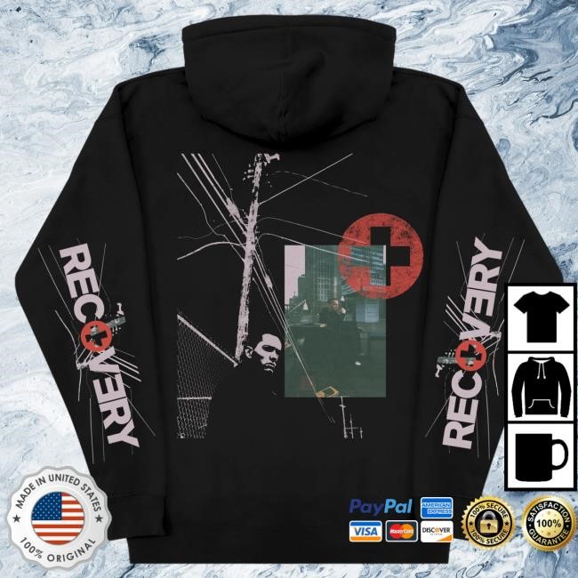 Eminem Recovery 15th Anniversary Collage Hooded Sweatshirt Eminem Merch Store Shop Official Slim Shady