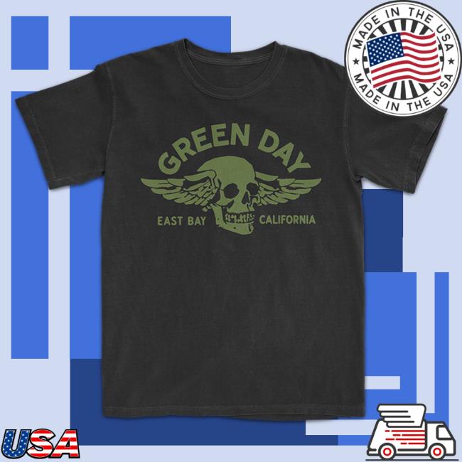 Official Green Day Merch Store Shop Green Day Winged Skull Popover Shirt GreenDay