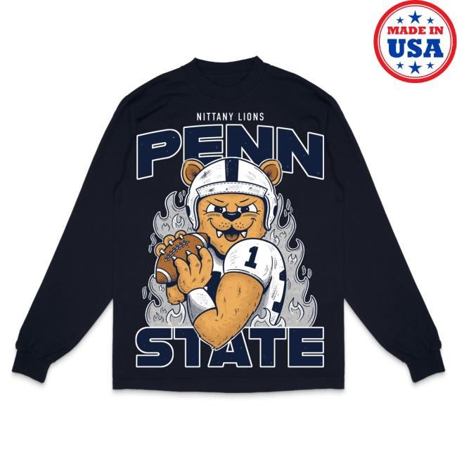 Official Kiwiclo Nittany Lion Mascot Long Sleeve Tees Navy