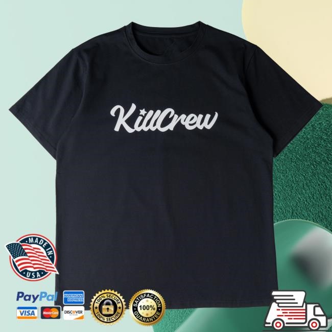 Official Kill Crew Apparel Clothing "Script" Shirt 2024 - Black / White KillCrew Shop