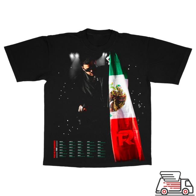 Official Fuerza Regida Merch Store Mexican Flag - Black S/S Tees Fuerza Regida Clothing Shop FuerzaRegida