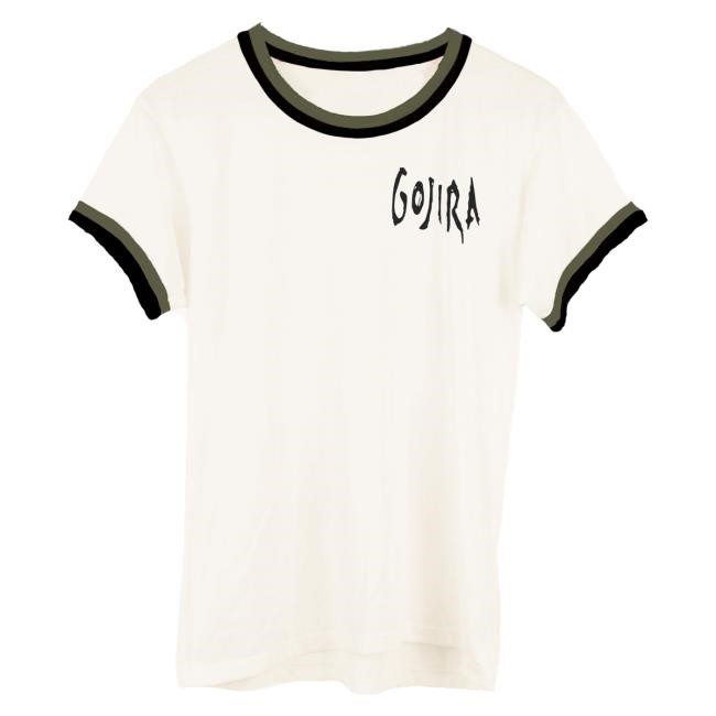 Official Gojira Merch Double Trouble Logo Ringer Tees Gojira Apparel Clothing