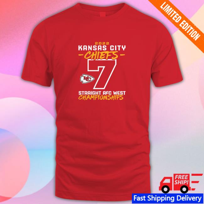 Official Kansas City Chiefs 7 years in a Row AFC West Champions 2022 Chiefs Kingdom T-Shirt
