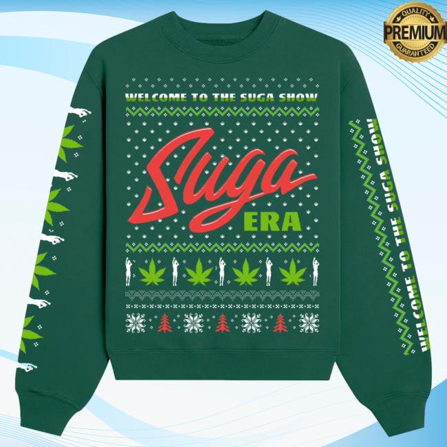 Official The Suga Merch Store Suga Era Green Holiday Sweater The Suga Store Sugashop