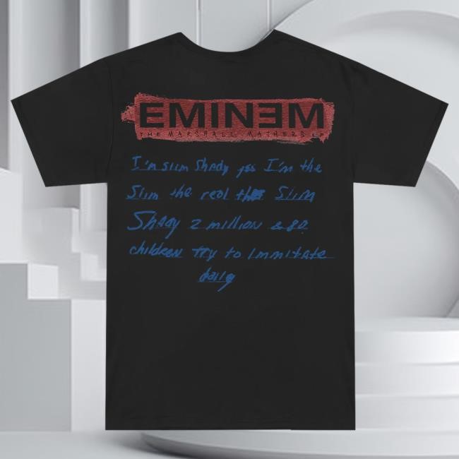 Official Eminem Store Merch Eminem MMLP25 Window T Shirt (Black) Slim Shady